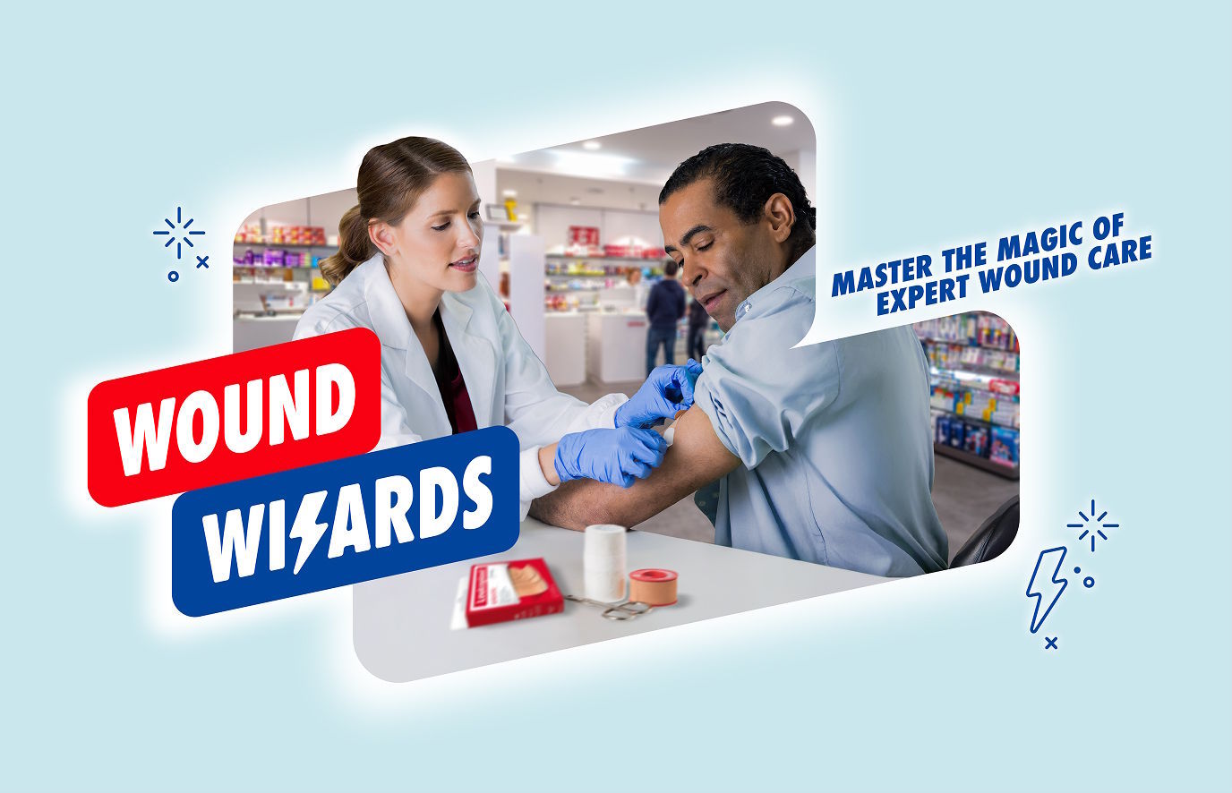 glove, shop, adult, male, man, person, pharmacy, female, woman, tape